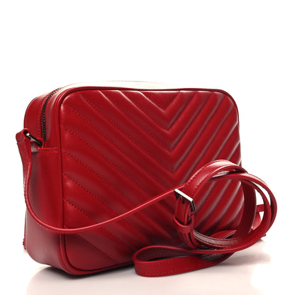Saint Laurent Calfskin Matelasse Monogram Lou Camera Bag Red 2 of 10