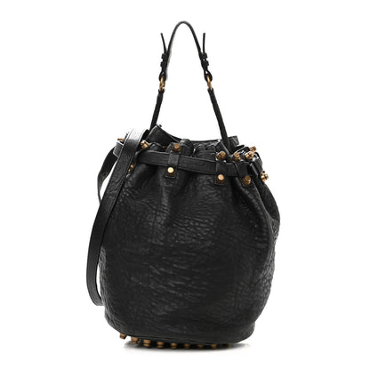 Alexander Wang Pebbled Lambskin Diego Bucket Bag Black Antique Brass Hardware 1 of 13