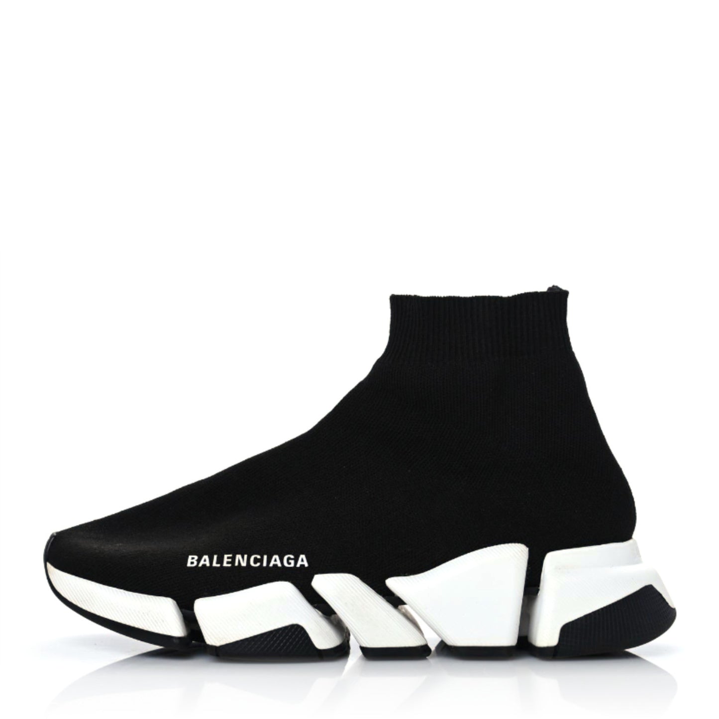Technical 3D Recycled Knit Bi-Color Sole Womens Speed 2.0 Sneakers 38 Black White