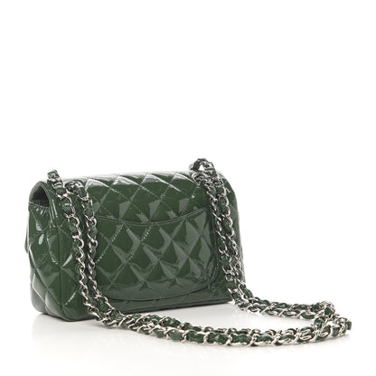 Chanel Patent Calfskin Quilted Mini Rectangular Flap Dark Green 3 of 11