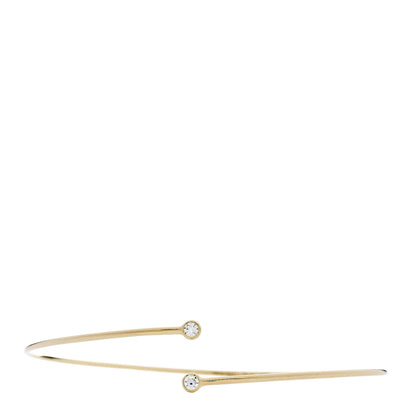 Tiffany 18K Yellow Gold Diamond Hoop Single Row Bangle Bracelet 1 of 3