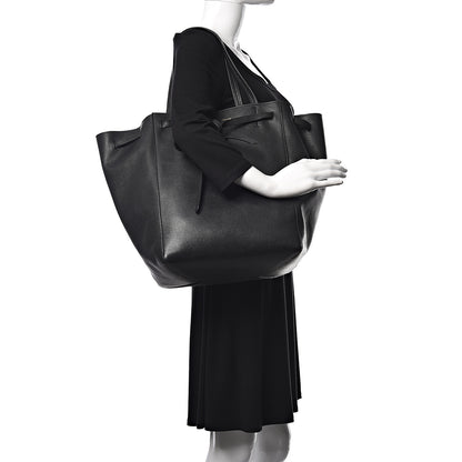 Celine Soft Grained Calfskin Medium Belt Cabas Phantom Black 2 of 13