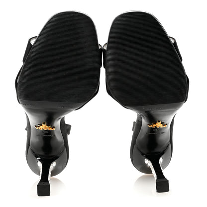 Prada Satin Crystal Pumps 38 Black 6 of 8