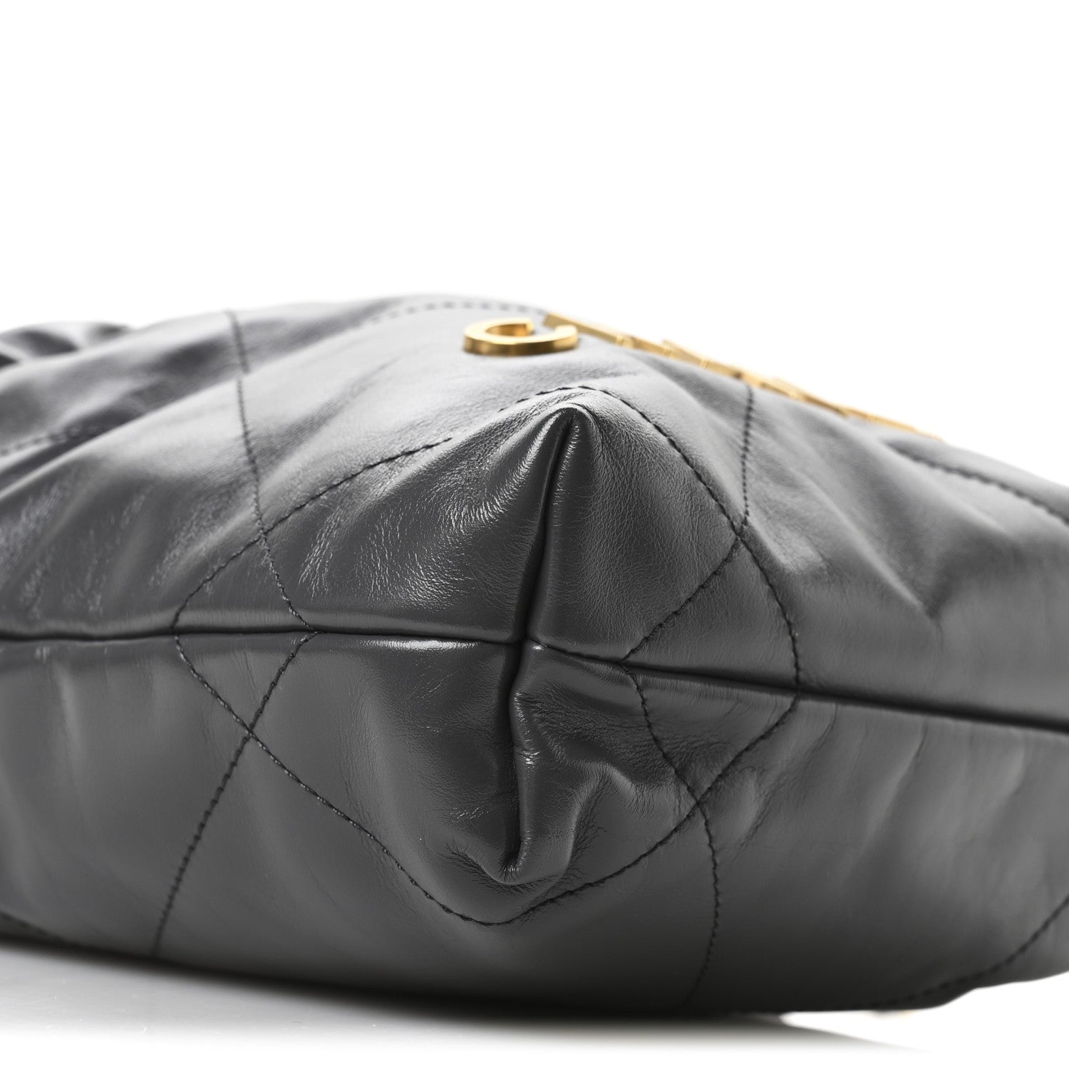 Chanel Shiny Calfskin Quilted Mini Chanel 22 Dark Grey 17 of 21