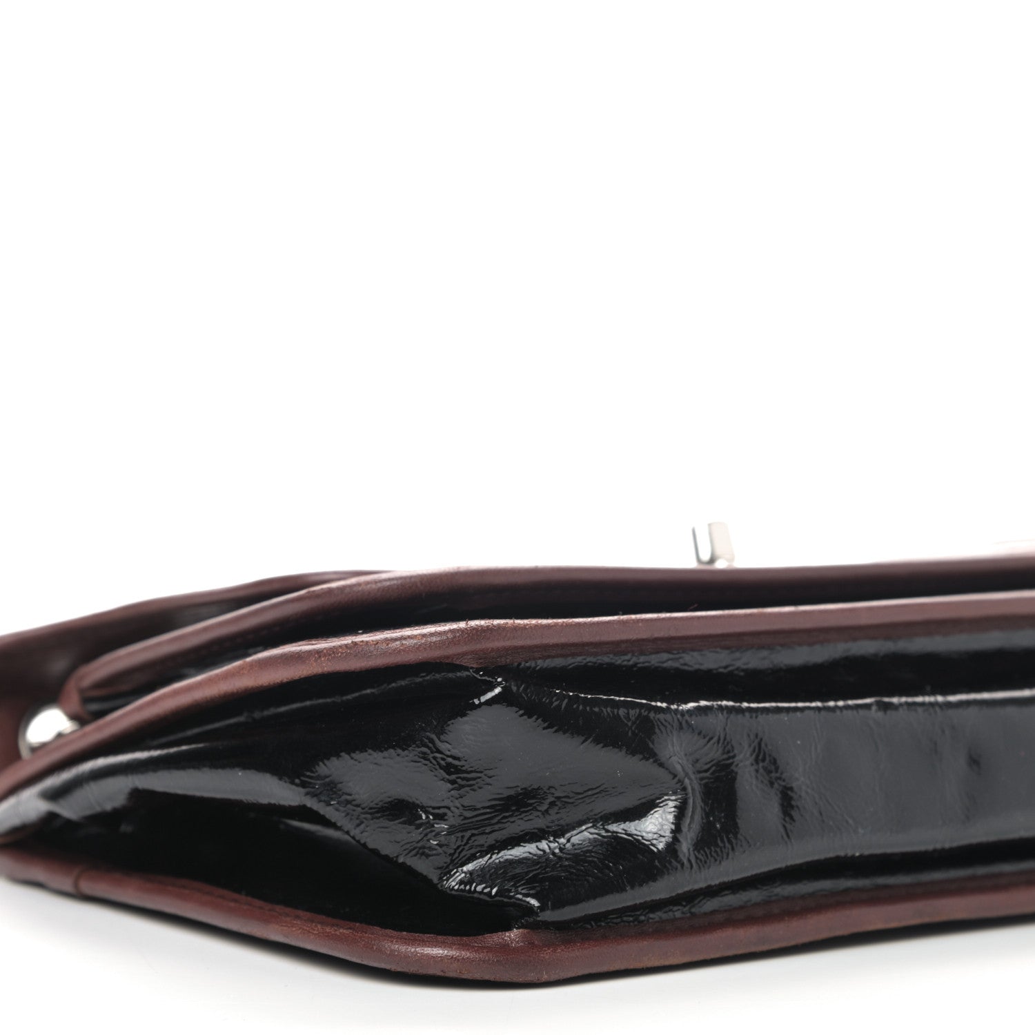 Chanel Patent Lambskin Medium Chocolate Bar Flap Black Bordeaux 5 of 11