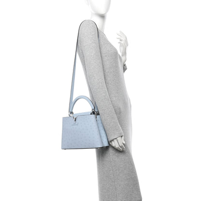 Louis Vuitton Ostrich Flower Chain Capucines BB Light Blue 2 of 9