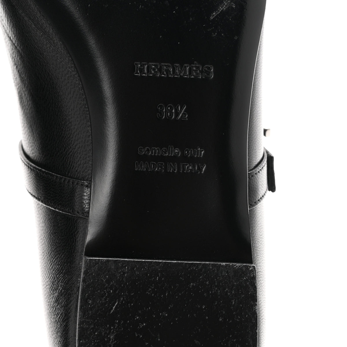 Hermes Goatskin Jane Ballet Flats 38.5 Black 7 of 10