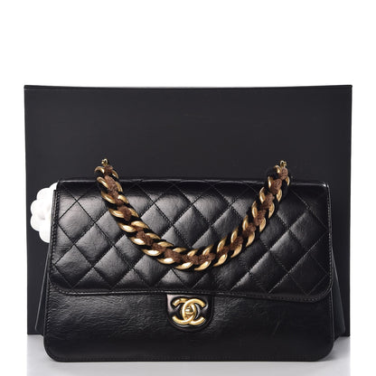 Chanel Iridescent Calfskin Quilted Straight Lined Flap Black 8 of 8