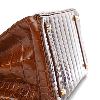 Hermes Shiny Porosus Crocodile Birkin 35 Etrusque 7 of 35