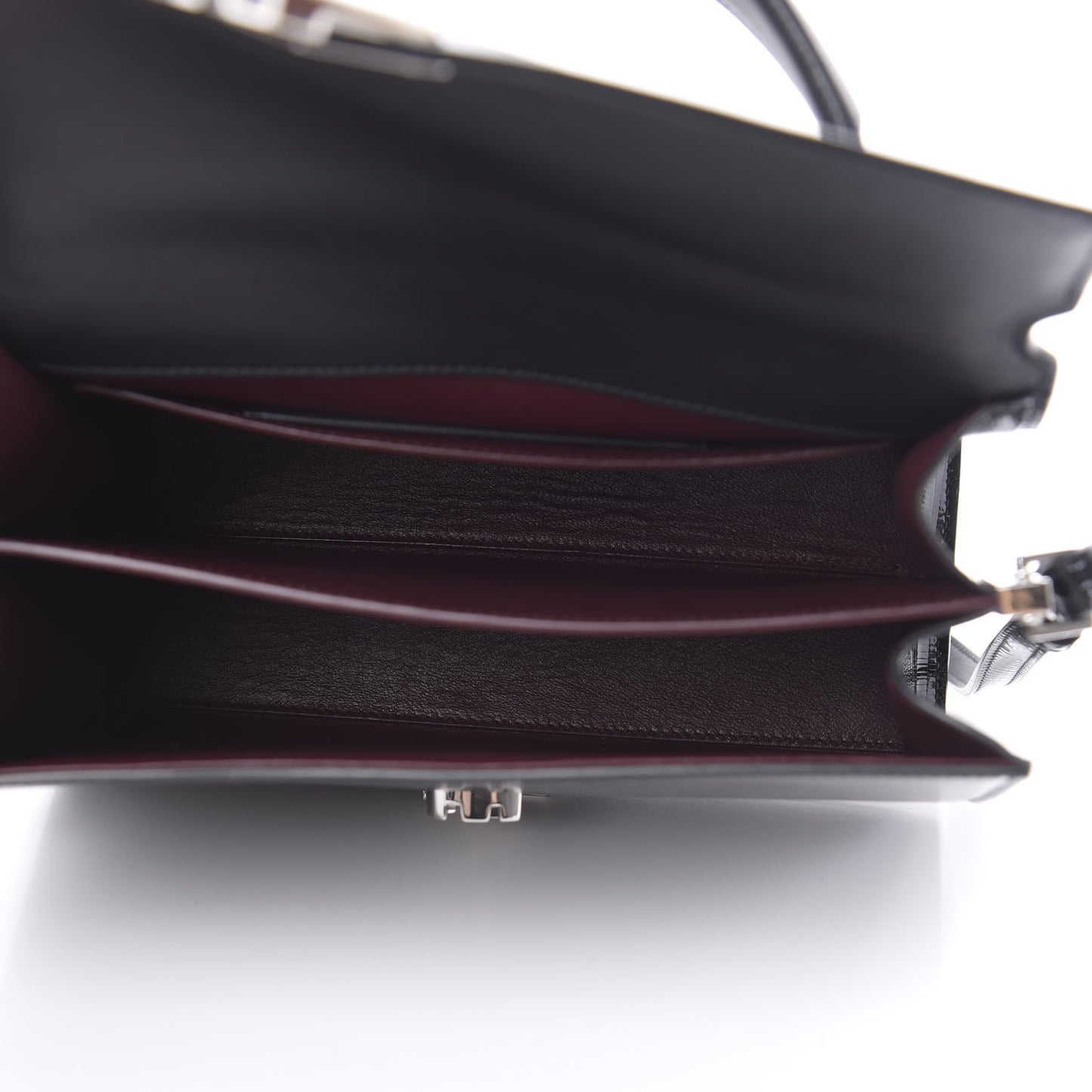 Calfskin Lizard Embossed Medium Classic Monogram Cassandra Top Handle Black Rouge Legion