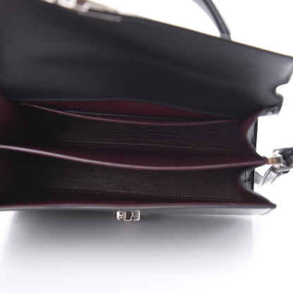Saint Laurent Calfskin Lizard Embossed Medium Classic Monogram Cassandra Top Handle Black Rouge Legion 9 of 22