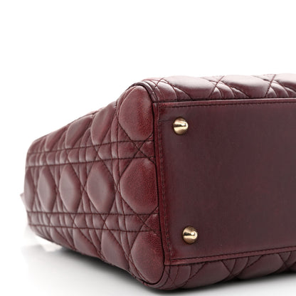 Christian Dior Lambskin Cannage Medium Lady Dior Burgundy 8 of 10