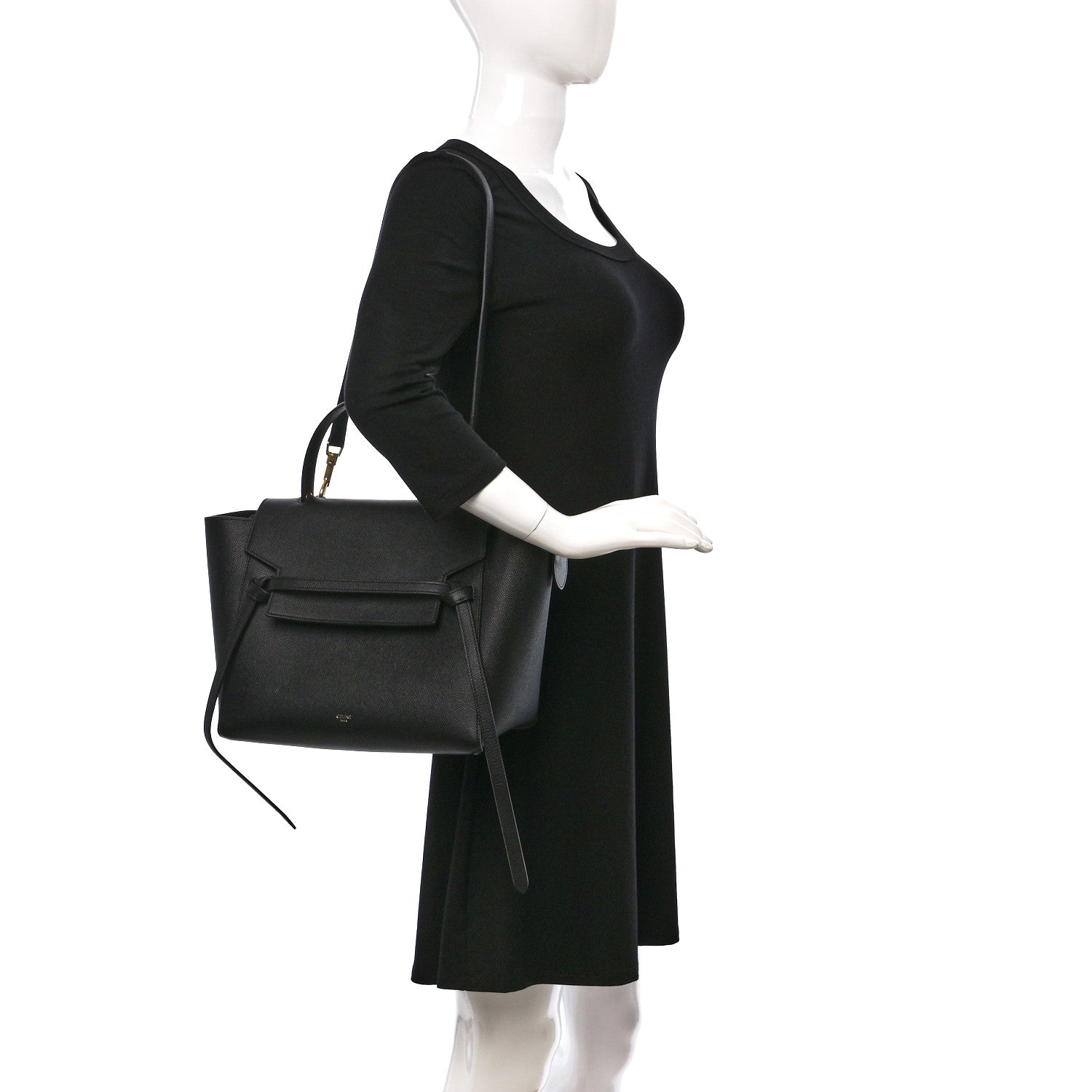 Celine Grained Calfskin Mini Belt Bag Black 2 of 7