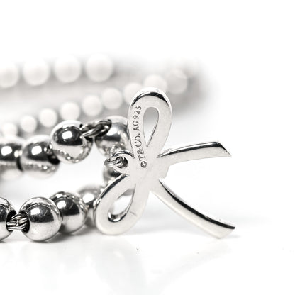 Tiffany Sterling Silver 4mm Bow Bead Bracelet 4 of 5