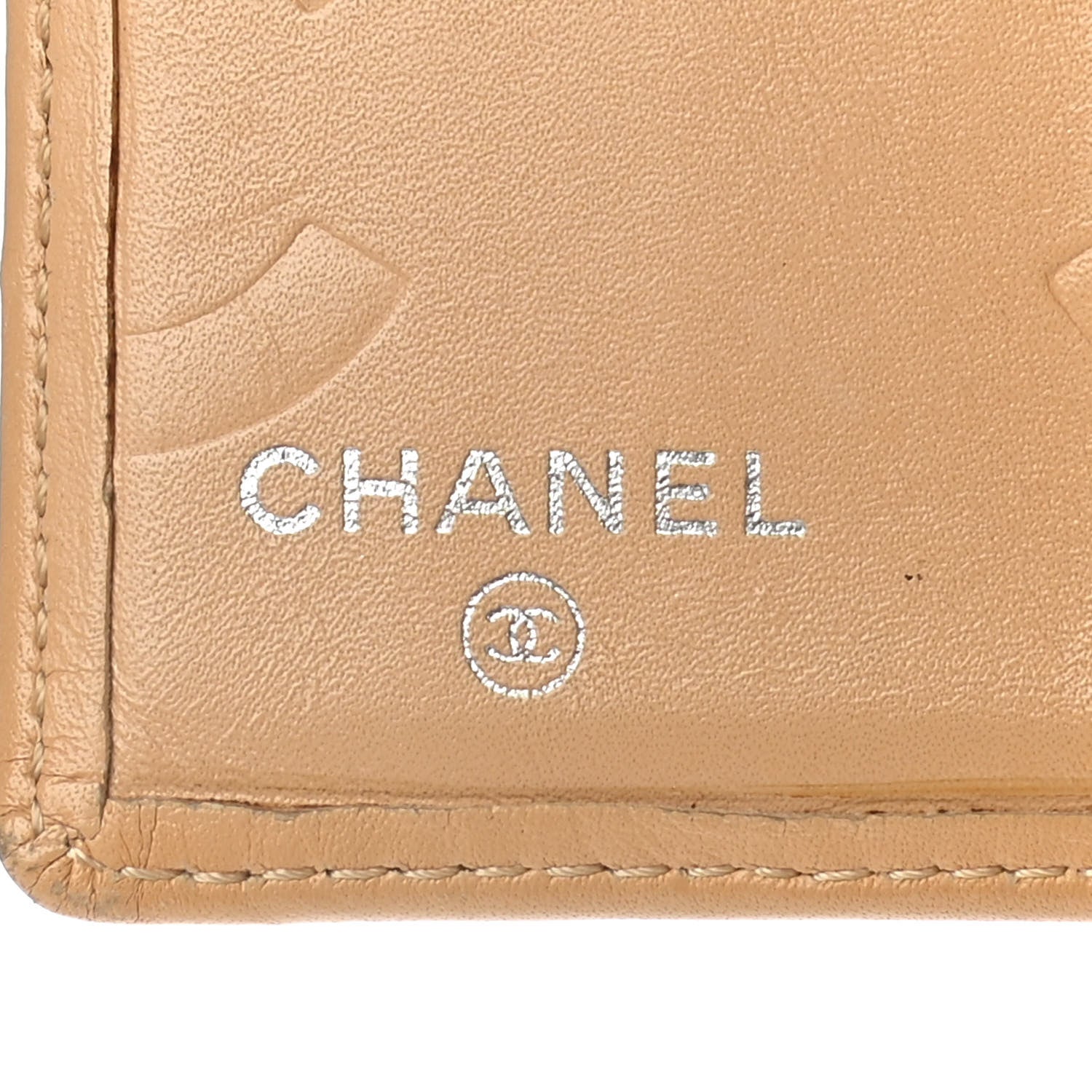 Chanel Calfskin Quilted Cambon Bi-Fold Wallet Beige Black 8 of 16