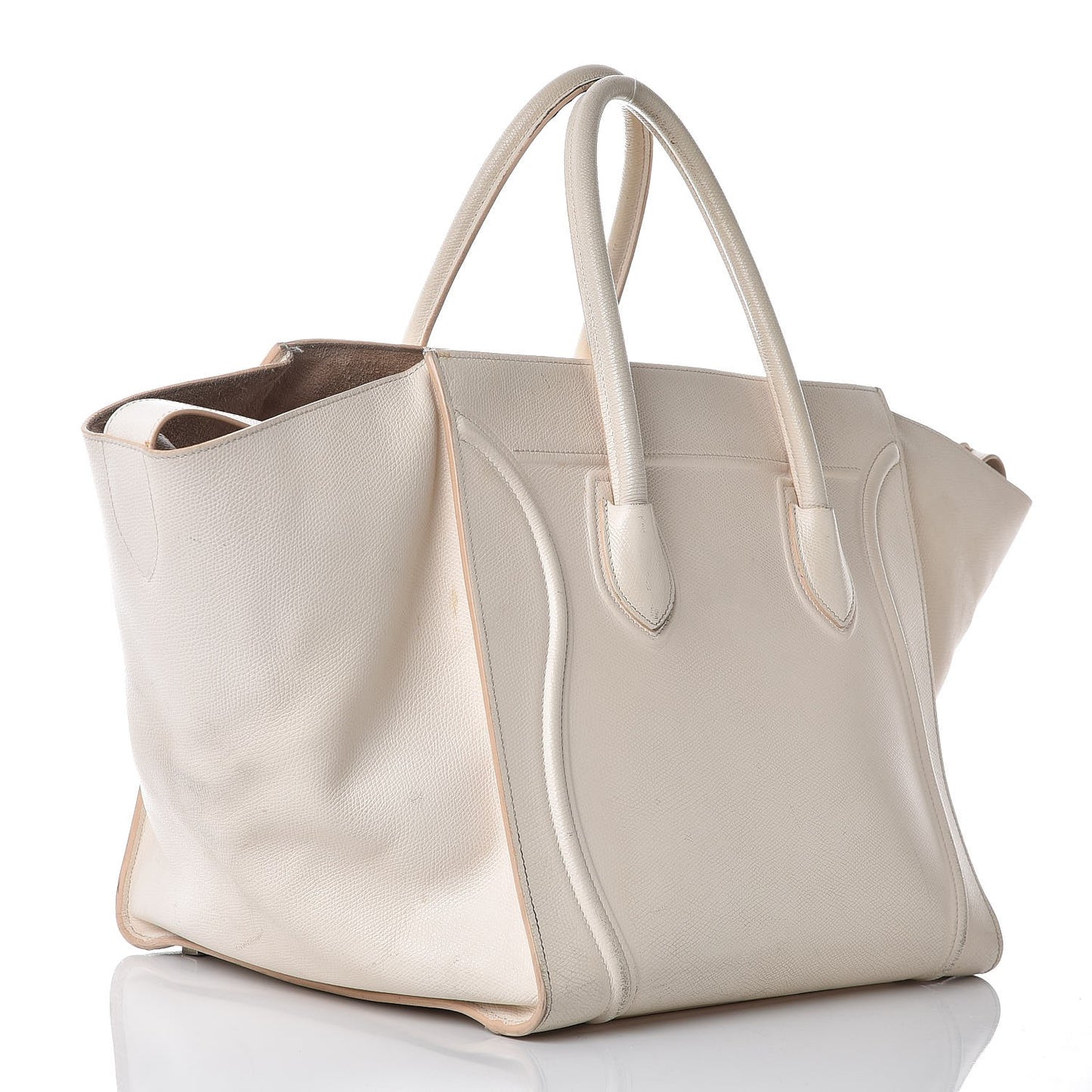 Grained Calfskin Medium Phantom Luggage Cream