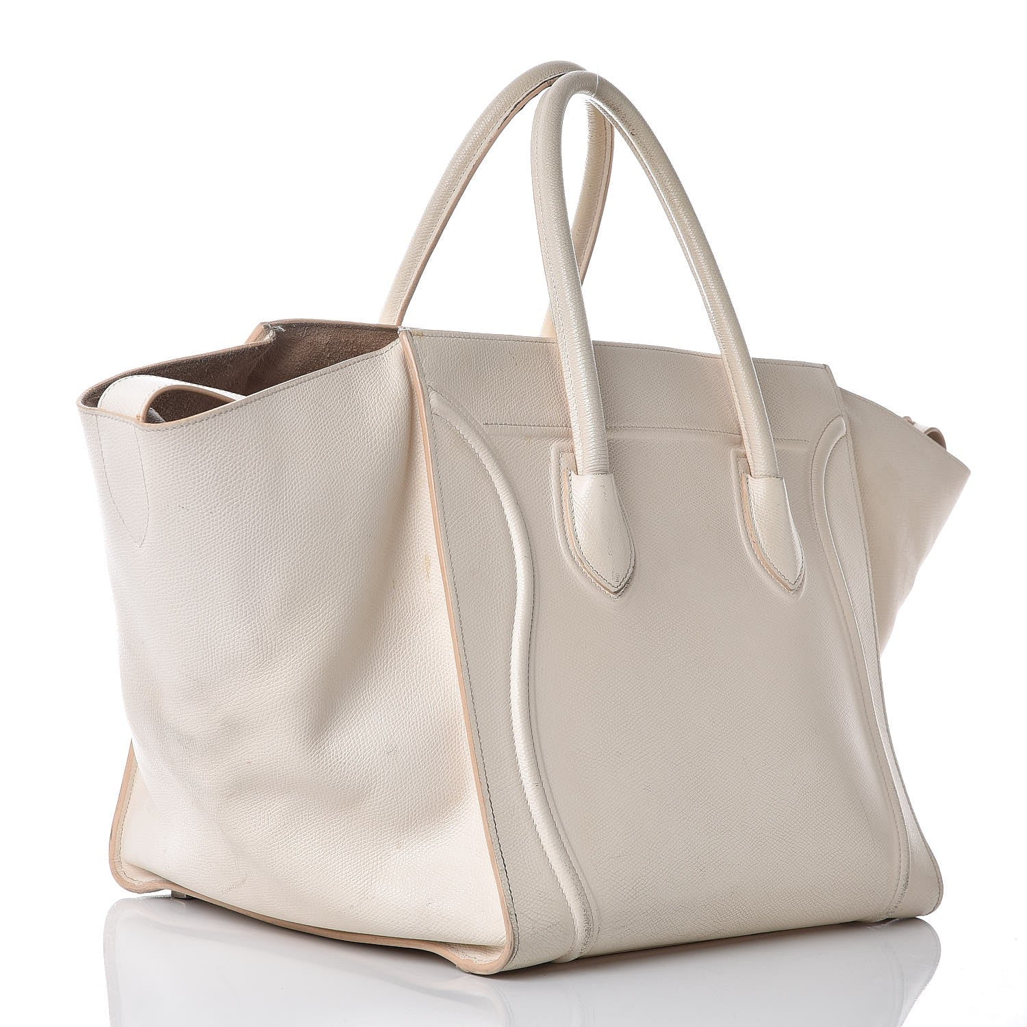 Celine Grained Calfskin Medium Phantom Luggage Cream 3 of 34