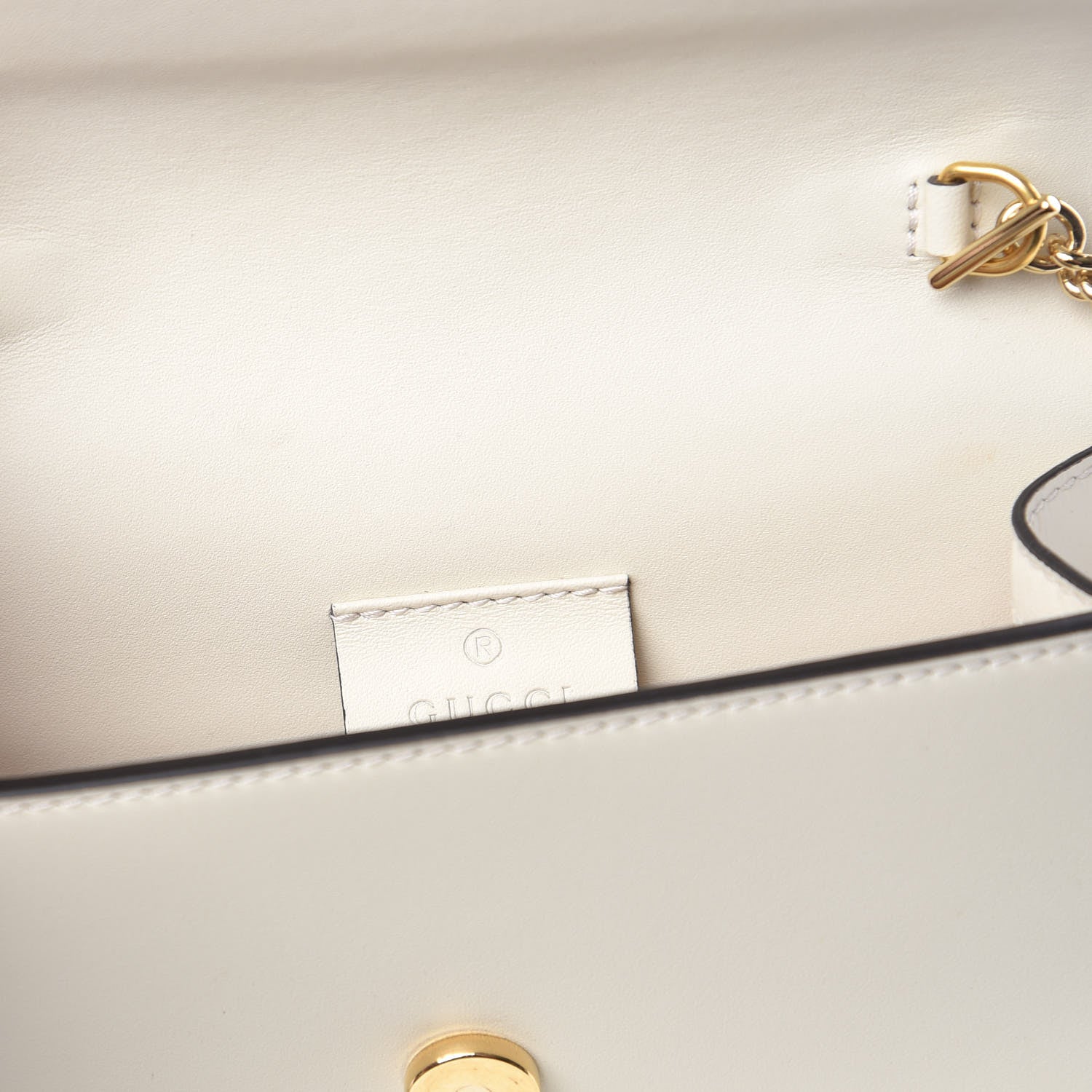Gucci Calfskin Super Mini Sylvie Chain Shoulder Bag White 10 of 10