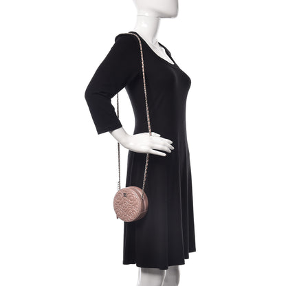 Chanel Lambskin Camellia Quilted Round Clutch With Chain Light Pink 2 of 10