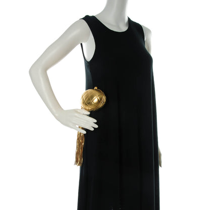 Chanel Lambskin Quilted Tassel Clutch Bag Gold 2 of 8