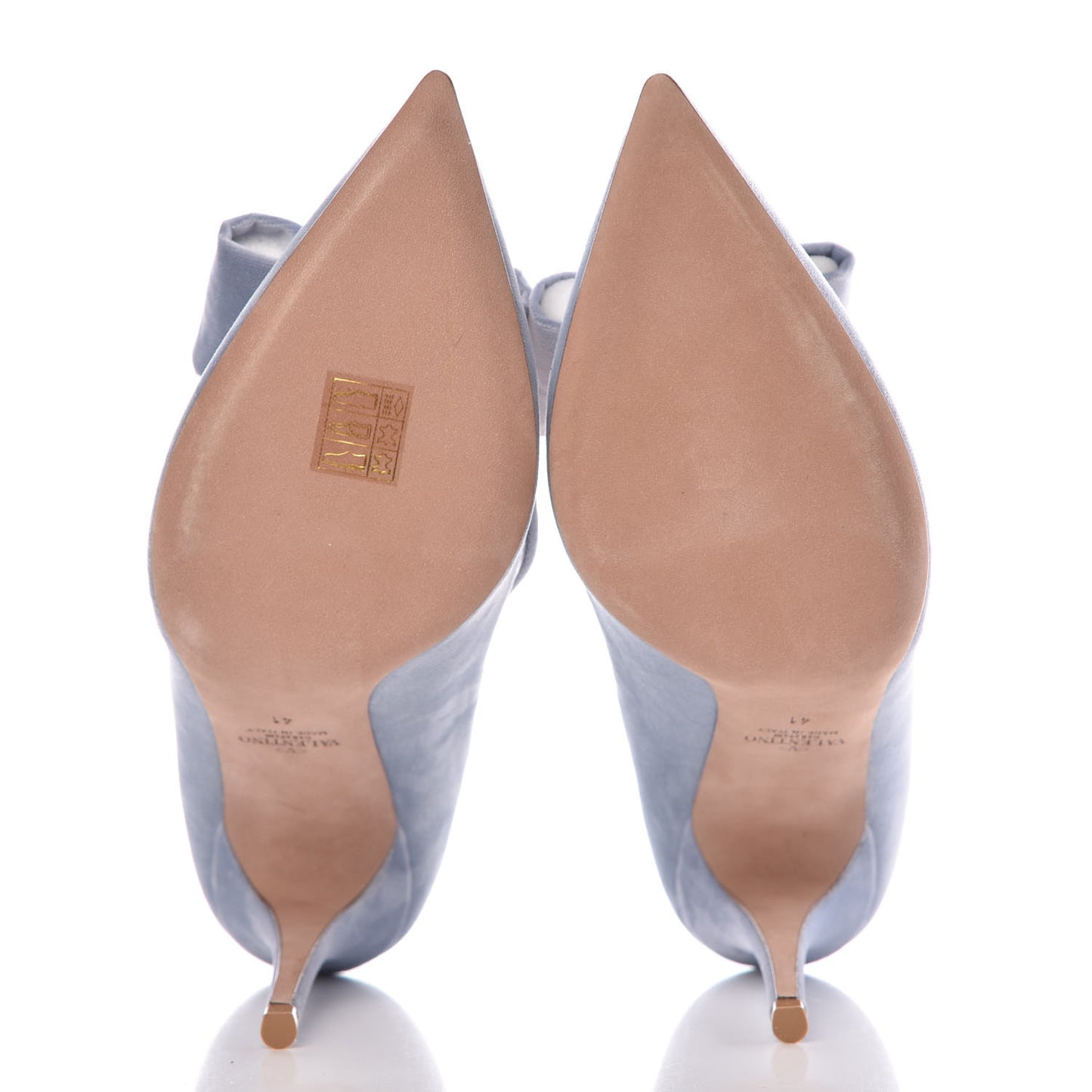 Velvet PVC Dollybow Pumps 41 Light Blue