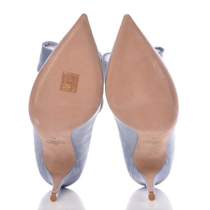 Valentino Garavani Velvet PVC Dollybow Pumps 41 Light Blue 5 of 11