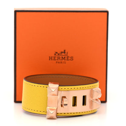 Hermes Chevre Chamkila Collier de Chien CDC 24 Bracelet Jaune De Naples 8 of 8