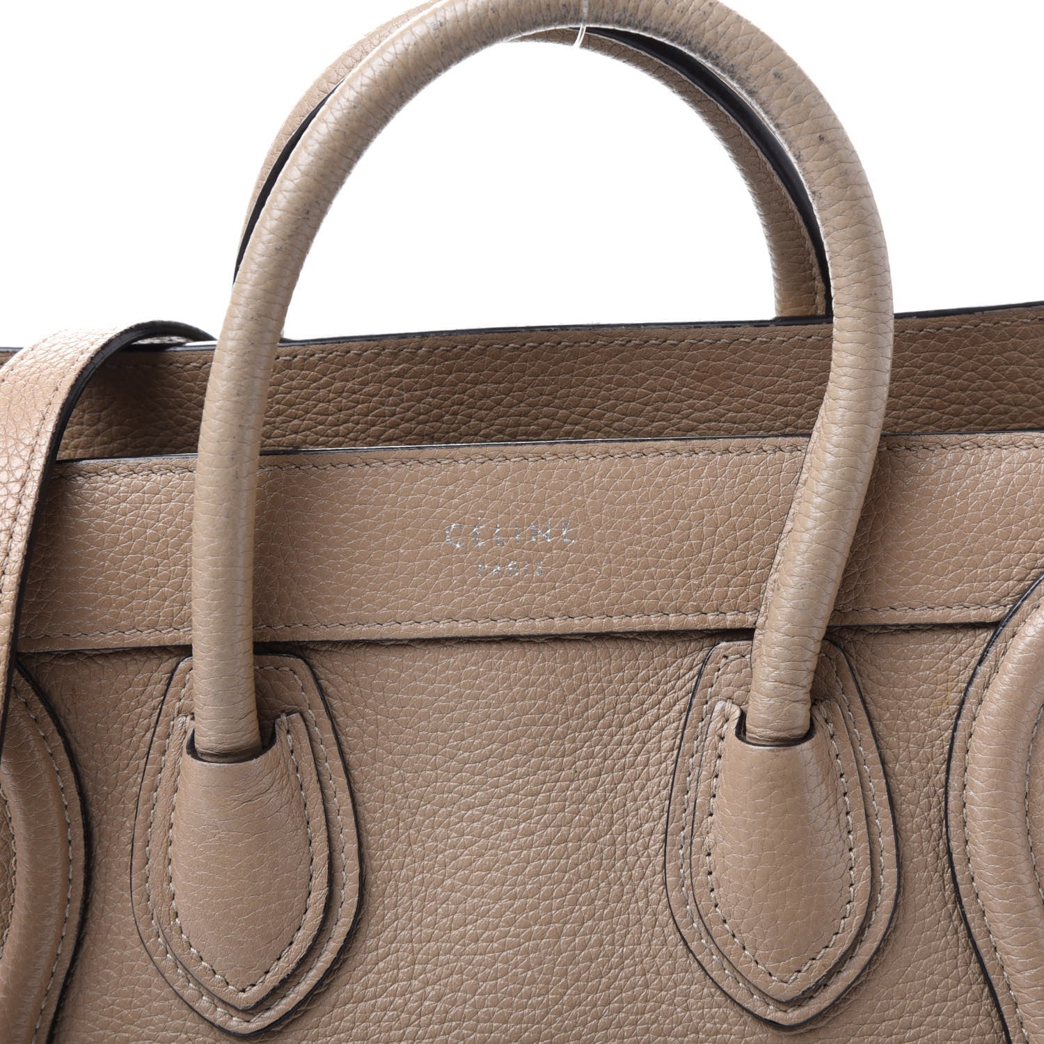 Celine Drummed Calfskin Nano Luggage Dune 11 of 12