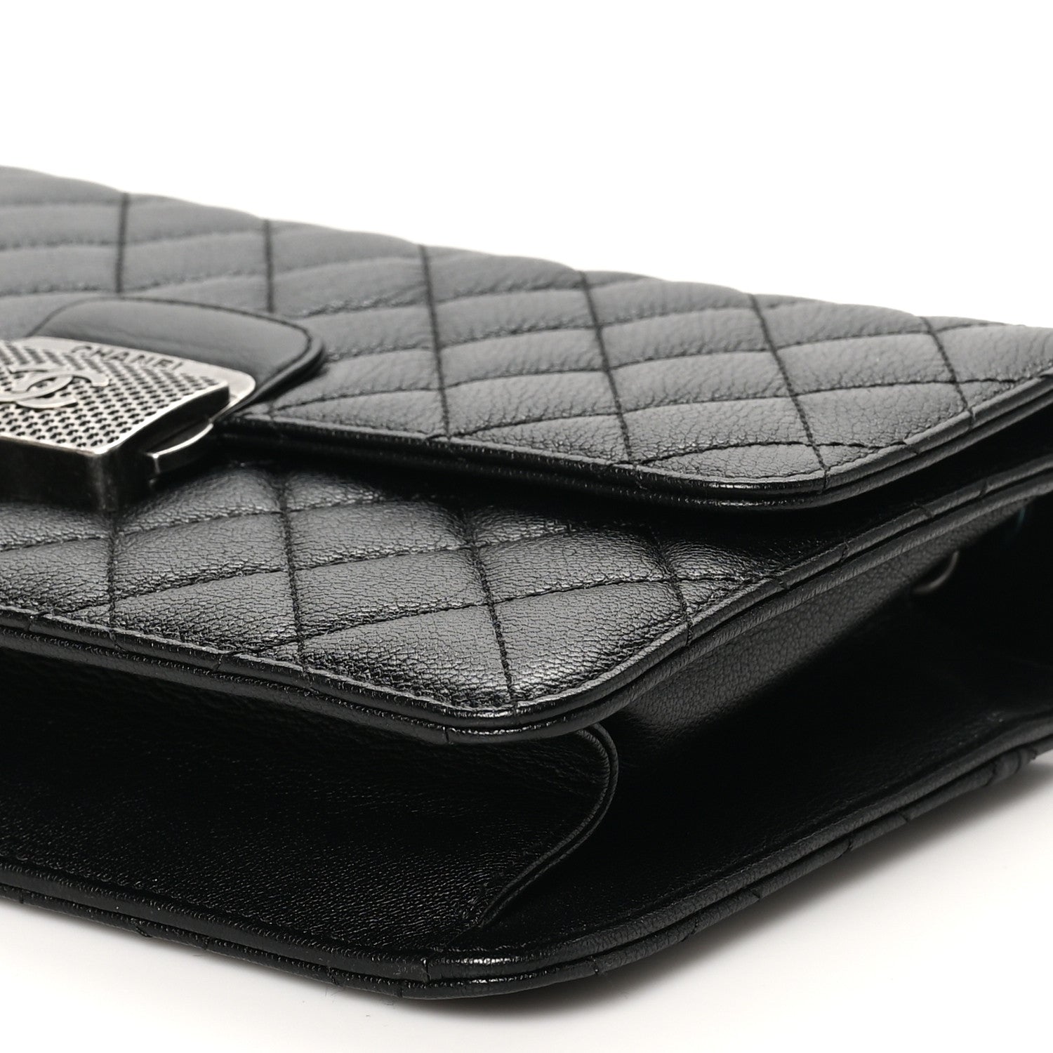 Chanel Goatskin Quilted Small CC University Top Handle Flap Black 10 of 10