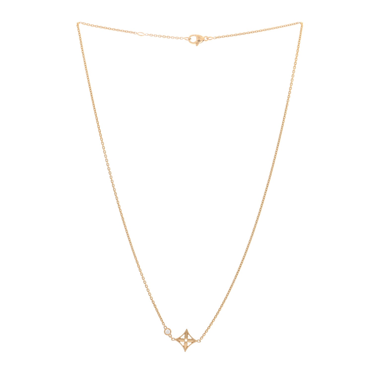Louis Vuitton 18K Yellow Gold Diamond Idylle Blossom Pendant Necklace 3 of 4