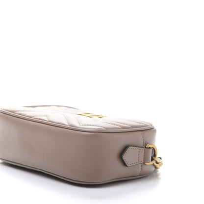 Gucci Calfskin Matelasse Mini GG Marmont Chain Shoulder Bag Porcelain Rose 7 of 11