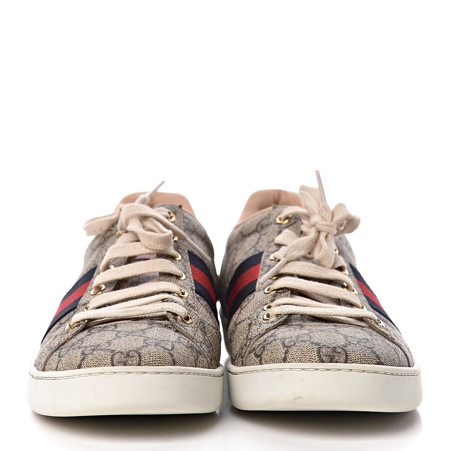 GG Supreme Monogram Womens Ace Low-Top Sneaker 40 Beige