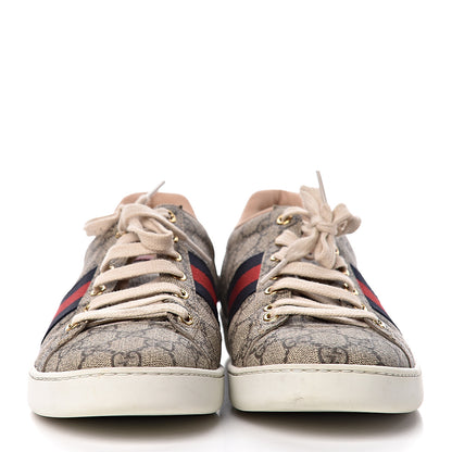 Gucci GG Supreme Monogram Womens Ace Low-Top Sneaker 40 Beige 2 of 9