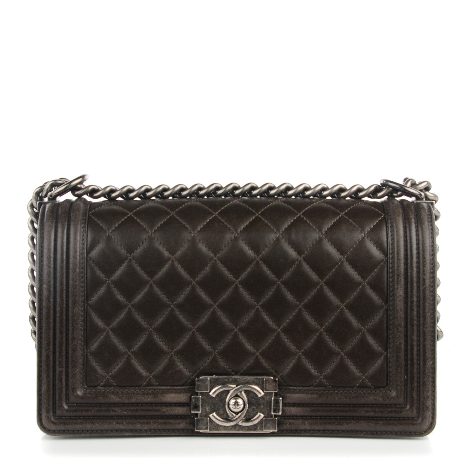 Chanel Lambskin Quilted Medium Boy Flap Brown 1 of 9