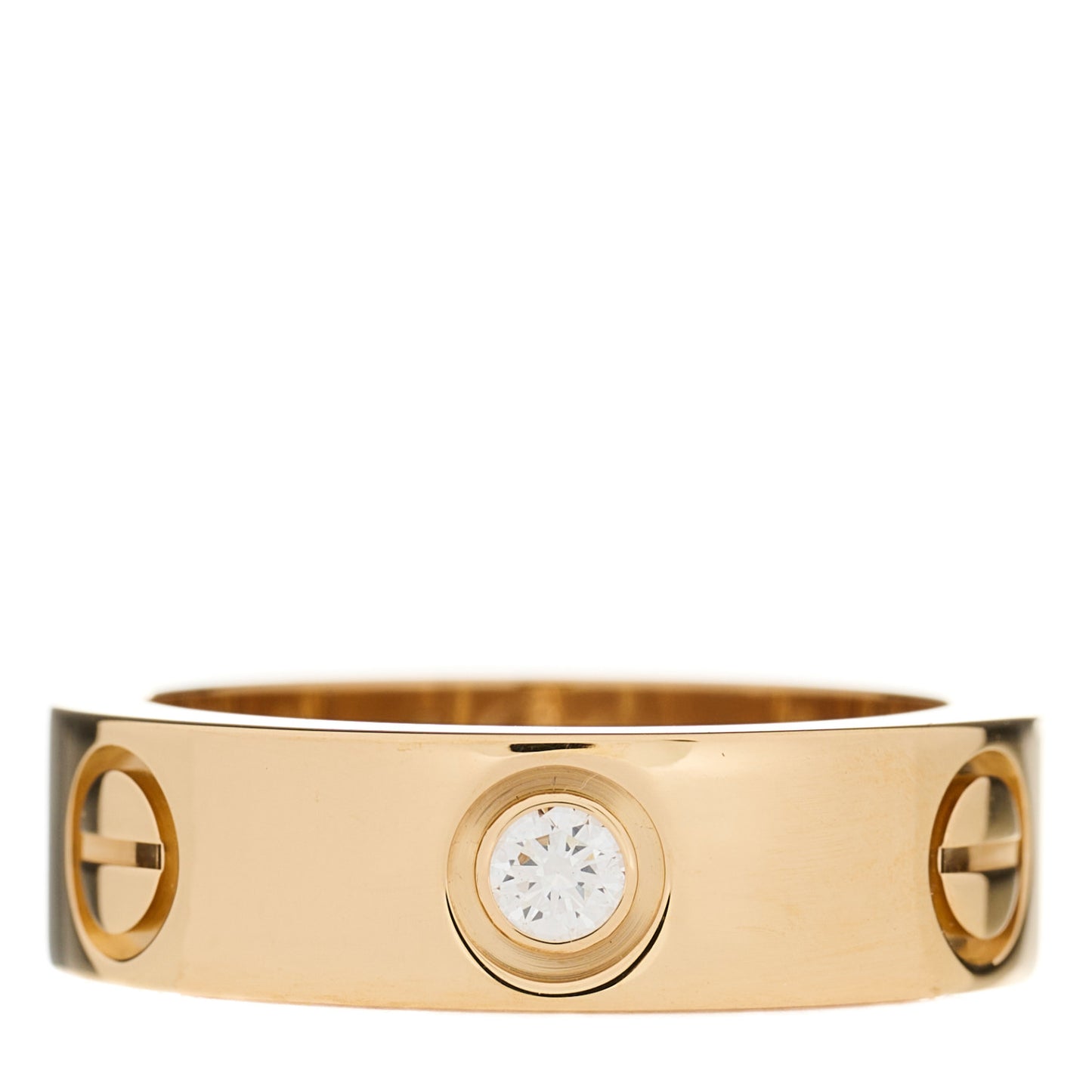 18K Yellow Gold 3 Diamond 5.5mm LOVE Ring 50 5.25