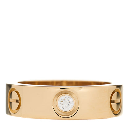 Cartier 18K Yellow Gold 3 Diamond 5.5mm LOVE Ring 50 5.25 1 of 3