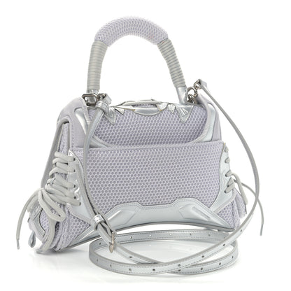 Balenciaga Faux Calfskin Fabric Small Sneakerhead Top Handle Bag Silver 3 of 14