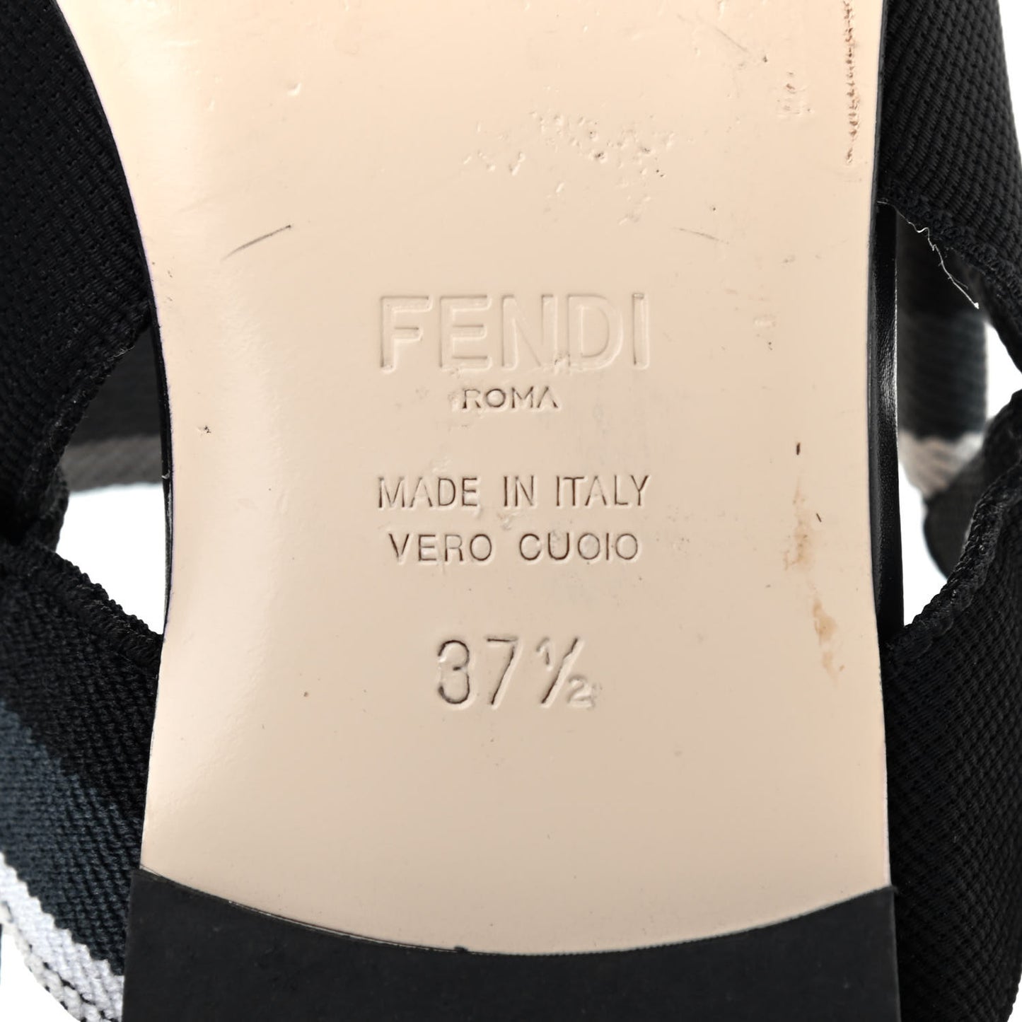 PVC Calfskin FF Colibri Slingback Ballerina Flats 37.5 Black