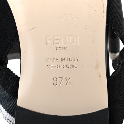 Fendi PVC Calfskin FF Colibri Slingback Ballerina Flats 37.5 Black 6 of 11