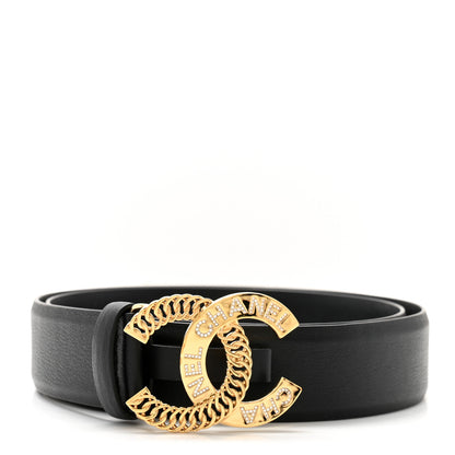 Chanel Calfskin Crystal CC Belt 75 30 Black 1 of 7