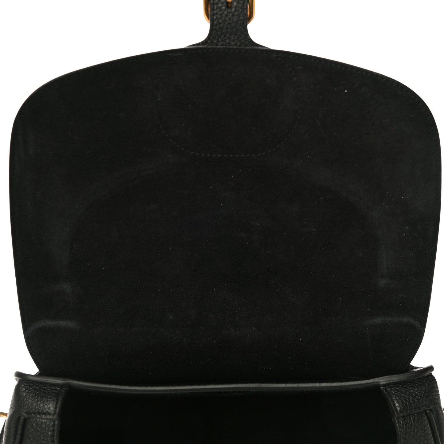 Grained Calfskin Large Bobby Flap Black