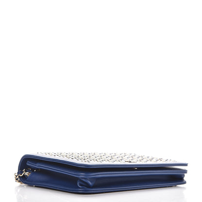 Chanel Lambskin Studded Wallet On Chain WOC Blue 4 of 11
