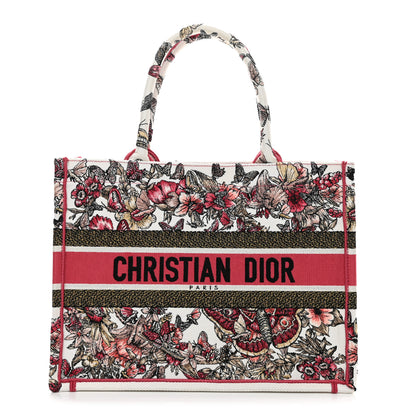 Christian Dior Canvas Embroidered Medium Butterfly Print Book Tote Multicolor 1 of 9