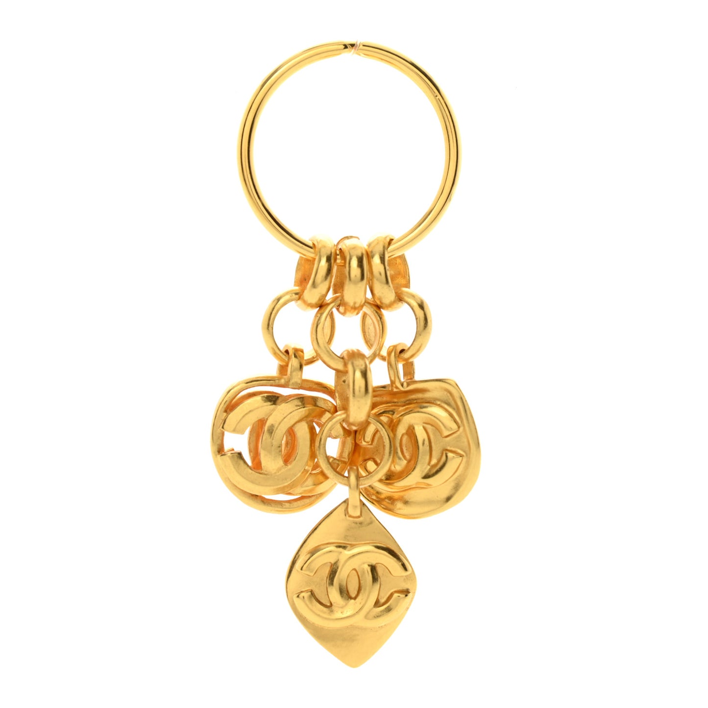 Metal CC Charms Key Chain Gold