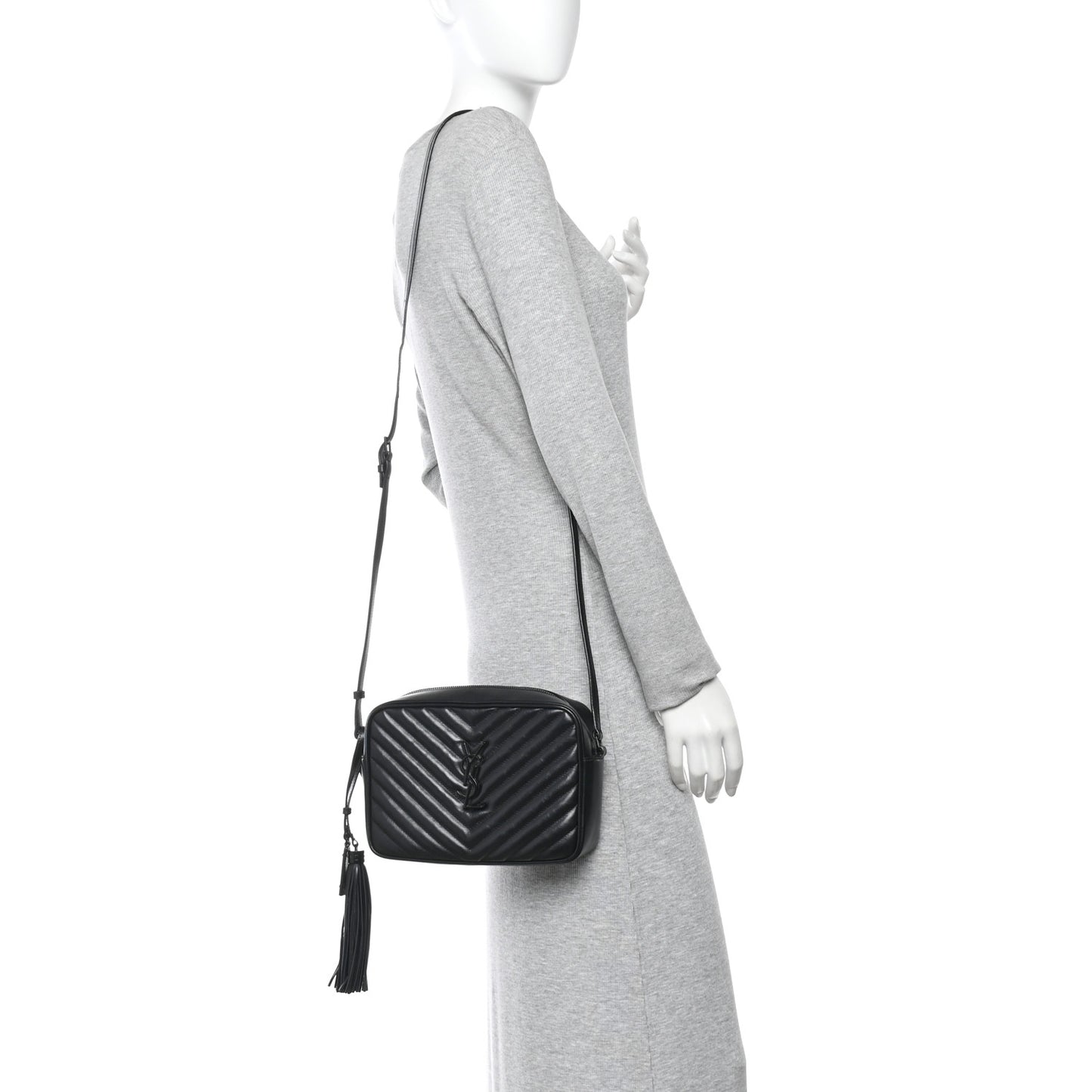 Calfskin Matelasse Monogram Monochrome Lou Camera Bag Black