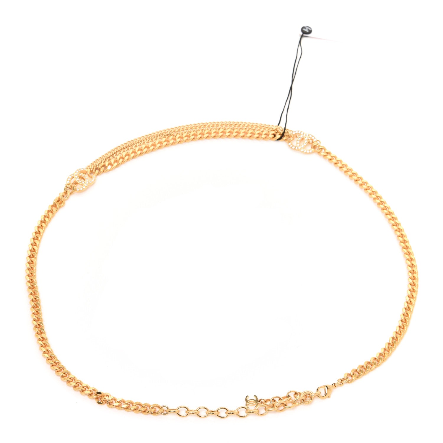 Chanel Crystal CC Multi Strand Chain Belt 75 Gold 2 of 5