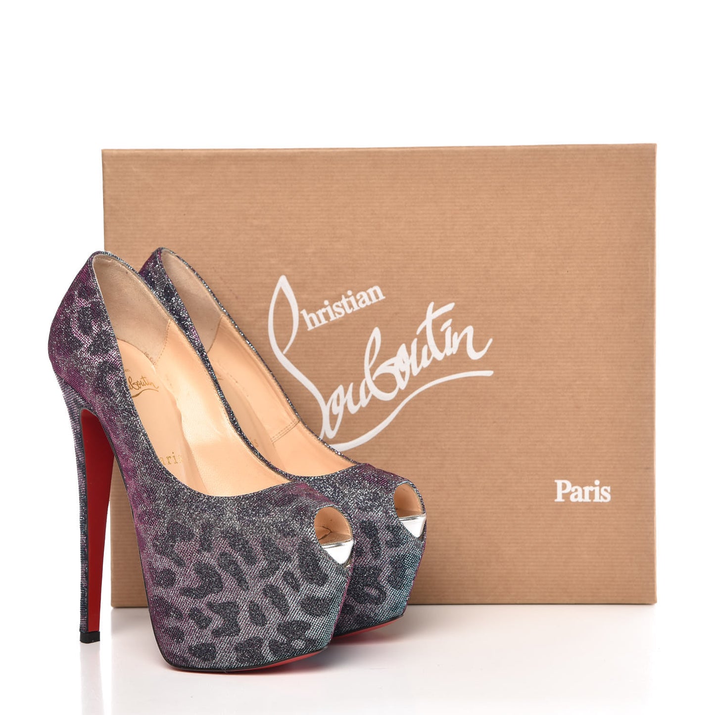 Lame Leopard Highness 160 Pumps 35.5 Turquoise Violet