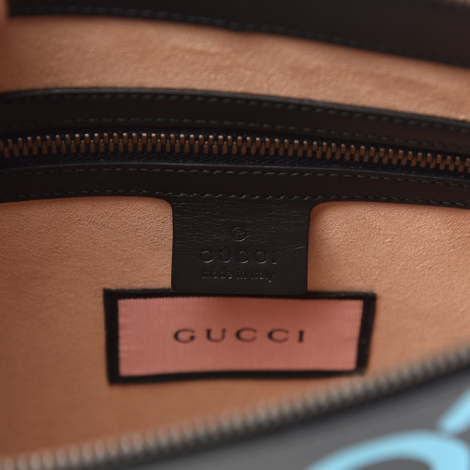 Gucci Calfskin GucciGhost Print GG Messenger Bag Black New Acquamarine 5 of 9
