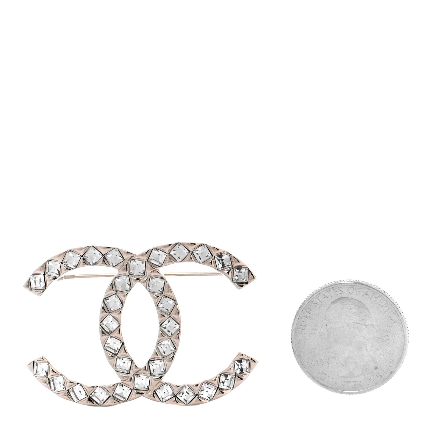 Baguette Crystal High Society CC Brooch Gold