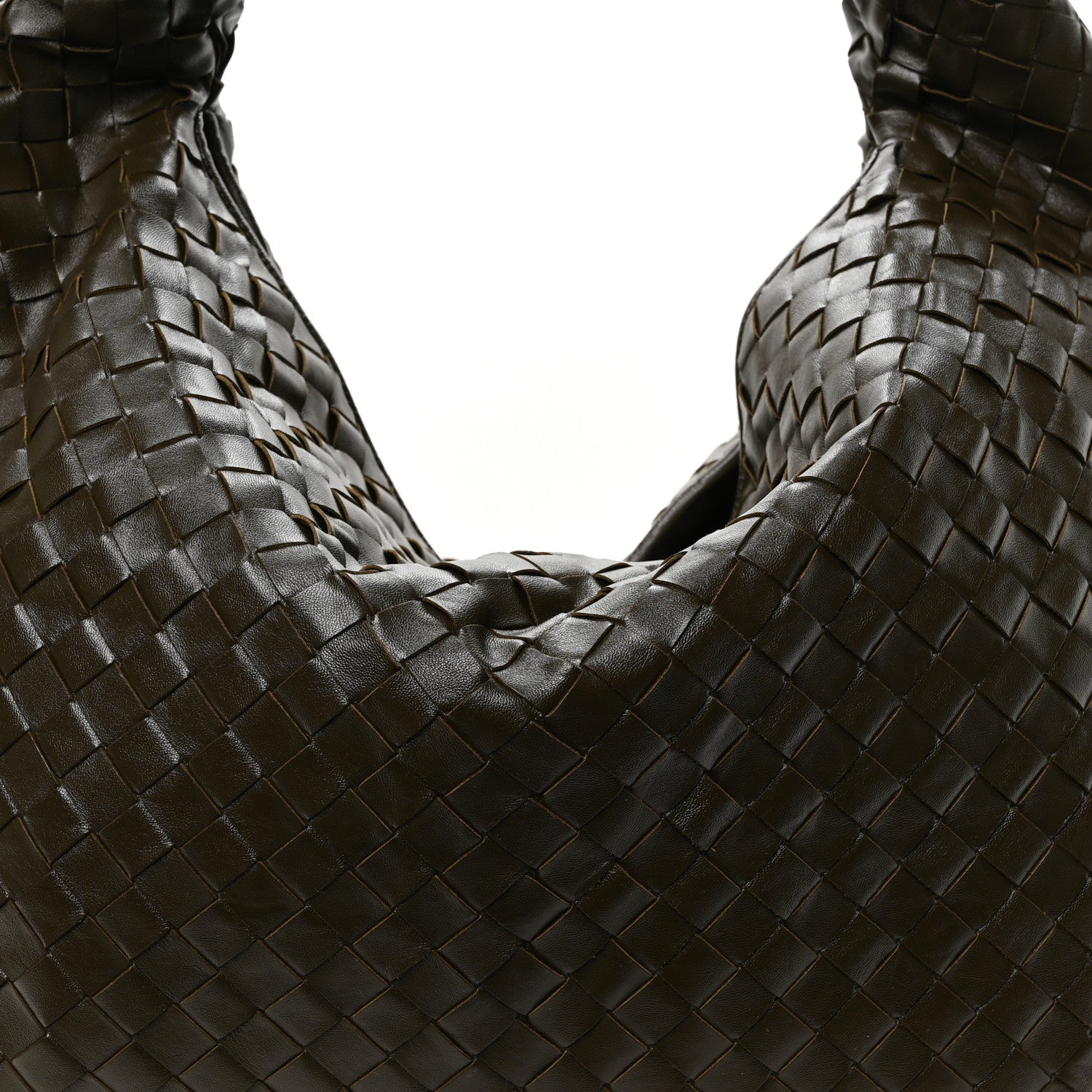 Bottega Veneta Calfskin Intrecciato Large Hop Kaki 8 of 11